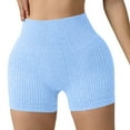 thumbnail image 1 of Akafmk Women's Ribbed Striped Shorts,Women's Ribbed High Waist Tight Solid Color Lined Workout Shorts Pants L, 1 of 4