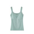 thumbnail image 1 of Akafmk Women's Sleeveless Cami Pajama Tops,Women's Cotton Sleepwear T-Shirt,Fashion Solid Color with Chest Pad No Steel Rings Bottom Underwear, 1 of 3