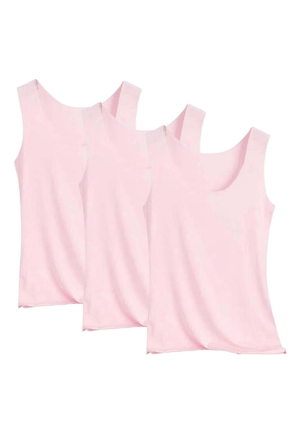 Women's Sleeveless Tank Pajama Tops,Women's Cotton Sleepwear T-Shirt,Fashion Solid U-neck Tank Pajama Tops 3pc Bottom Tops