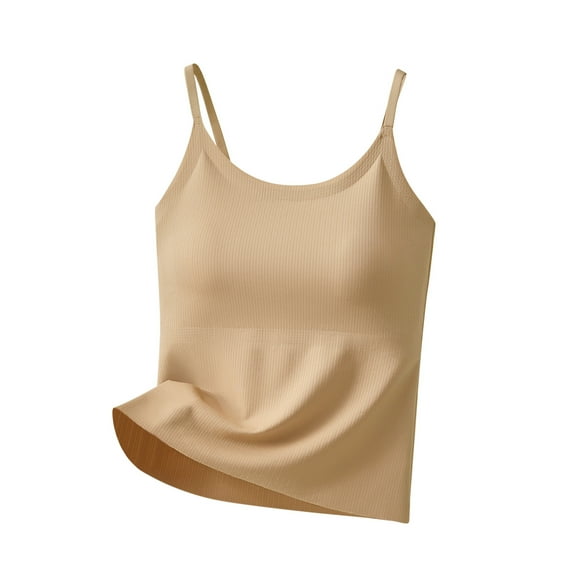 Akafmk Women's Sleeveless Tank Pajama Tops,Women's Cotton Sleepwear T-Shirt,Summer Breathable Round Tie Chest Pad with Suspender Sleeveless Pajamas