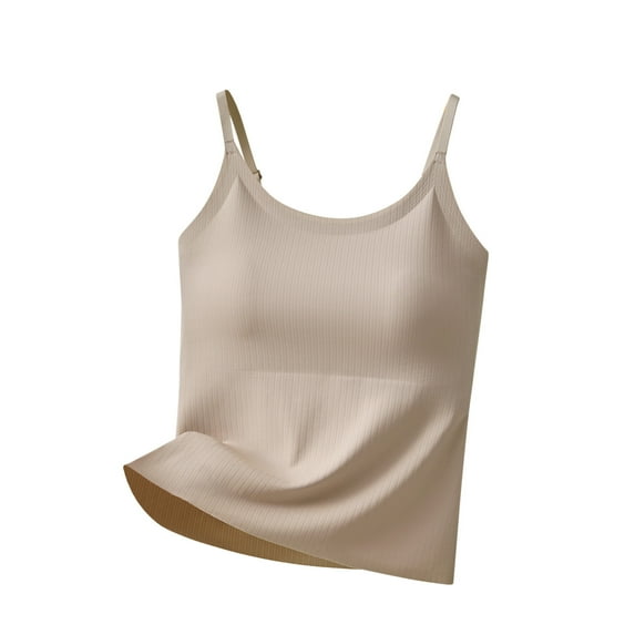 Akafmk Women's Sleeveless Tank Pajama Tops,Women's Cotton Sleepwear T-Shirt,Summer Breathable Round Tie Chest Pad with Suspender Sleeveless Pajamas