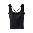 thumbnail image 1 of Akafmk Women's Sleeveless Tank Pajama Tops,Women's Cotton Sleepwear T-Shirt,Summer Large-size Beautiful Back Suspenders with Chest Pads and Back Centers with Sleeveless Tops, 1 of 4