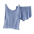 thumbnail image 1 of Akafmk Women's Tank Pajama Sets,Cotton Pajamas for Women Set,Sleeveless Tank Sleep Tops and Sleepwear Shorts 2 Piece Loungewear Set Soft Comfy Nightwear, 1 of 4