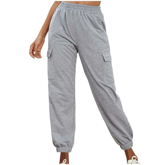 Akafmk Womens Cargo Pants,Hiking Pants for Outdoor,High Waist Jogger Pants Solid Color Long Trousers Outdoor Lightweight Stretch Casual Travel Work Trousers with Pockets