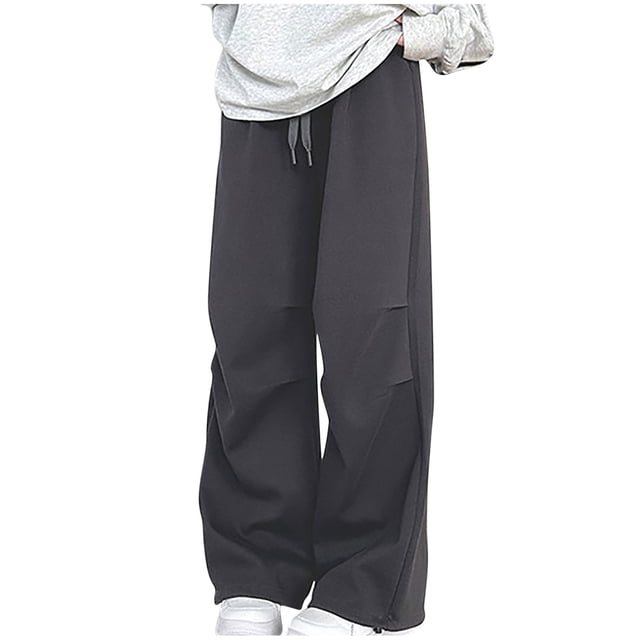 Akafmk Womens Cargo Pants,Hiking Pants for Outdoor,High Waist Wide Leg Pants Solid Color Long Trousers Outdoor Lightweight Baggy Relaxed Fitting Travel Work Trousers with Pockets