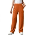 thumbnail image 1 of Akafmk Womens Cargo Pants,Hiking Pants for Outdoor,High Waist Wide Leg Pants Solid Color Long Trousers Outdoor Lightweight Baggy Relaxed Fitting Travel Work Trousers with Pockets, 1 of 5