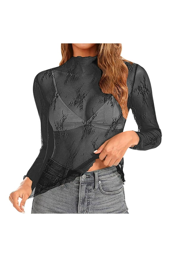 Womens Casual Undershirt,Comfortable Lightweight Basic Shirts,Fashion High Neck Solid Color Undershirt Long Sleeve Underscrubs Basic Tee L