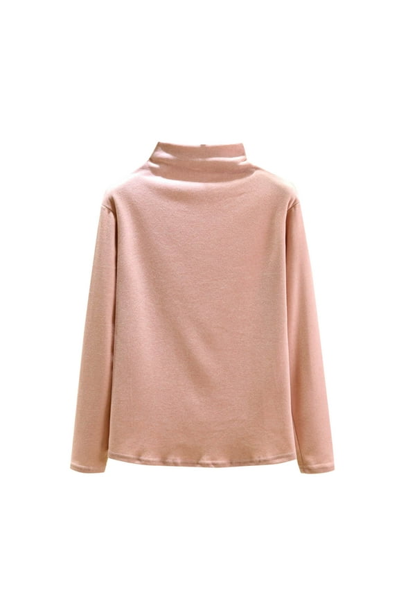 Womens Casual Undershirt,Comfortable Lightweight Basic Shirts,Fashion High Neck Solid Color Undershirt Long Sleeve Underscrubs Basic Tee XXXL