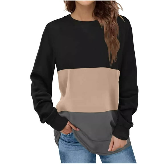 Akafmk Womens Casual Undershirt,Comfortable Lightweight Basic Shirts,Fashion Round Neck Solid Color Undershirt Long Sleeve Underscrubs Basic Tee M