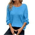 thumbnail image 1 of Akafmk Womens Fall Crewneck Sweater,Soft Lightweight Knit Tops,Fashion Round Neck Solid Color Knit Sweater Long Sleeve Pullover Sweater XXXL, 1 of 4