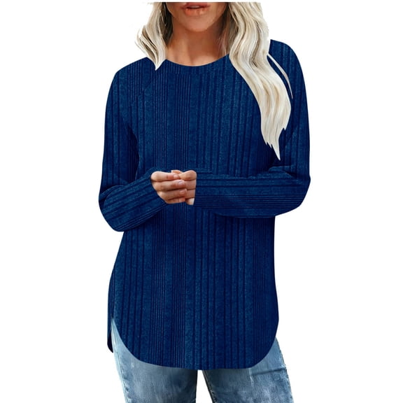 Akafmk Womens Long Sleeve Maternity Tops,Women's Maternity Solid Color Crew Neck Raglan Sleeves Long Sleeve Asymmetrical Fleece Hem Slit Loose Tshirt Tops