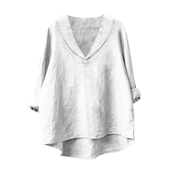 Akafmk Womens Long Sleeve Maternity Tops,Womens Maternity Cotton Linen Long Sleeve Button Down Collar Casual Pullover Pregnancy Tops