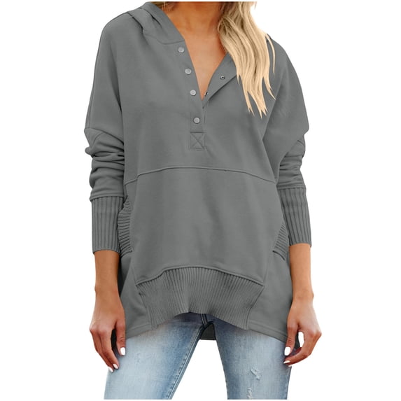 Akafmk Womens Long Sleeve Maternity Tops,Womens Maternity Fall Plus Size Pullover Hooded Sweatshirt Waist Cinched Sporty Casual Pregnancy Mama Tops