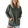 thumbnail image 1 of Akafmk Womens Long Sleeve Maternity Tops,Womens Maternity Solid Color Ribbed Pockets Long Sleeve Crew Neck Loose Fitting Hoodie Pregnancy Tops, 1 of 3
