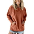 thumbnail image 1 of Akafmk Womens Long Sleeve Maternity Tops,Womens Maternity Solid Color Ribbed Pockets Long Sleeve Crew Neck Loose Fitting Hoodie Pregnancy Tops, 1 of 3