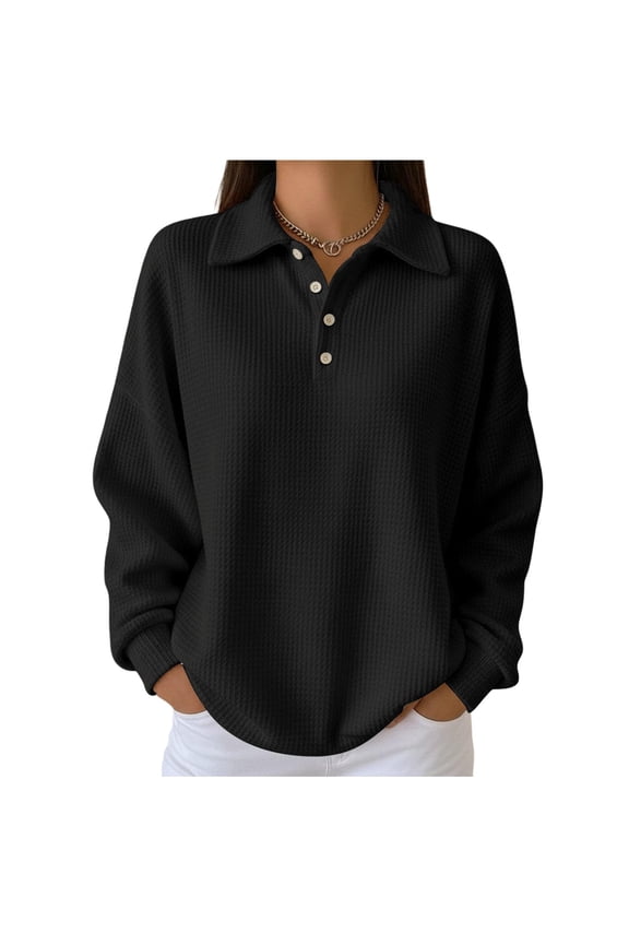 Womens Long Sleeve Maternity Tops,Womens Maternity Solid Color Waffle Knit Long Sleeve Button Down Collar Fall Winter Loose Comfortable Tops