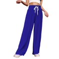 thumbnail image 1 of Akafmk Womens Plus Size Sweatpants,Athletic Pants for Sports,High Waist Drawstring Wide Leg Pants Solid Color Long Trousers Relaxed Fitting Running Workout Pants with Pockets, 1 of 4