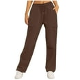 thumbnail image 1 of Akafmk Womens Plus Size Sweatpants,Athletic Pants for Sports,High Waist Drawstring Wide Leg Pants Solid Color Long Trousers Relaxed Fitting Running Workout Pants with Pockets, 1 of 5