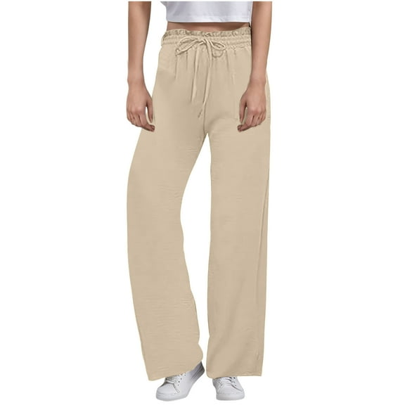 Akafmk Womens Plus Size Sweatpants,Athletic Pants for Sports,High Waist Wide Leg Pants Solid Color Long Trousers Relaxed Fitting Running Workout Pants with Pockets