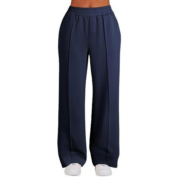 Akafmk Womens Plus Size Sweatpants,Athletic Pants for Sports,High Waist Wide Leg Pants Solid Color Long Trousers Relaxed Fitting Running Workout Pants with Pockets