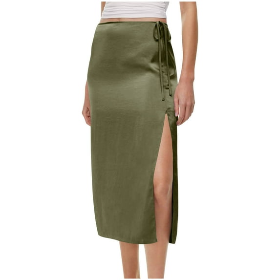 Akafmk Womens Summer Skirts,Stretch Bodycon Pencil Skirt,Solid Color High Waisted Pencil Skirts Slim Fittness Hip Bodycon Skirt Cocktail Party Long Skirts