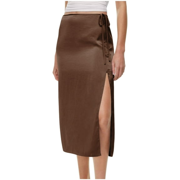 Akafmk Womens Summer Skirts,Stretch Bodycon Pencil Skirt,Solid Color High Waisted Pencil Skirts Slim Fittness Hip Bodycon Skirt Cocktail Party Long Skirts