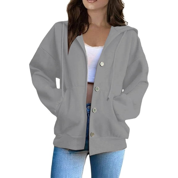 Akafmk Womens Zip Up Hoodies,Womens Long Sleeve Sweatshirts Jackets,Fashion Women's Zipper V-Neck Pullover Tops Long Sleeve Hooded Blouse Sweatshirt Comfy Cardigan Workout Jacket