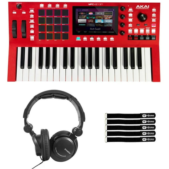 Akai Professional MPC KEY 37 Standalone MPC Production Keyboard with Closed-Back Headphones Package