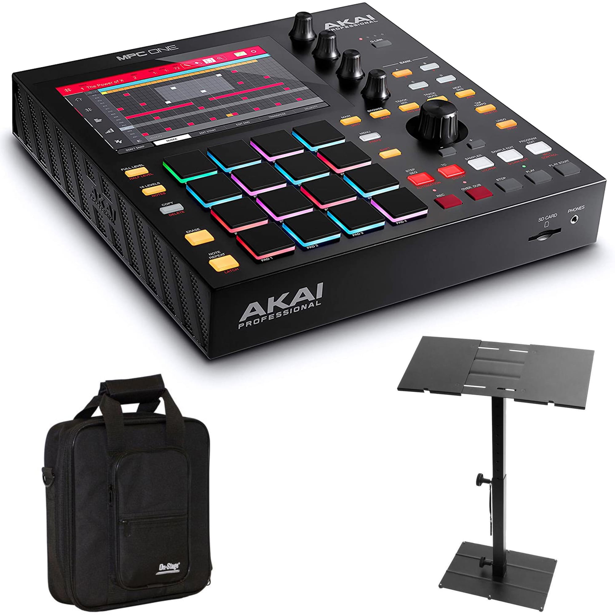 Akai Professional MPC One Standalone Music Production Center with Sampler  and Sequencer + MIDI Stand + Bag 
