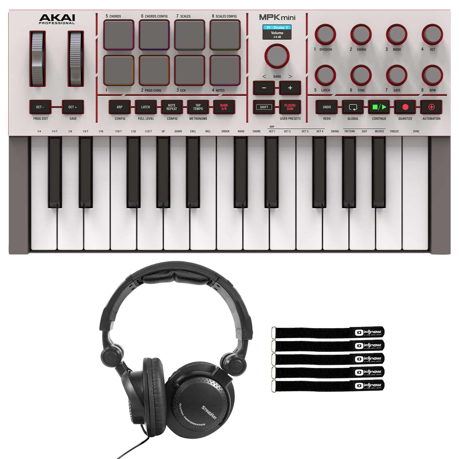 Akai Professional MPK Mini 4 25-Key MIDI Keyboard Controller Grey with Headphones Package