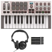 Akai Professional MPK Mini 4 25-Key MIDI Keyboard Controller Grey with Headphones Package