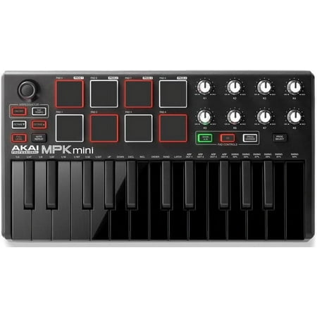 product image of Akai Professional MPK Mini MKII Compact Keyboard and Pad Controller, Black