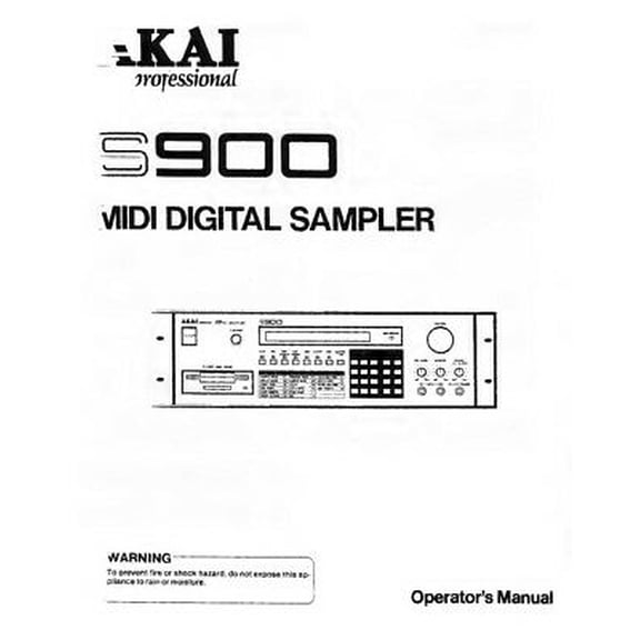Instruction Manual ONLY for Akai S900 Digital Sampler Owners Instruction Manual REPRINT