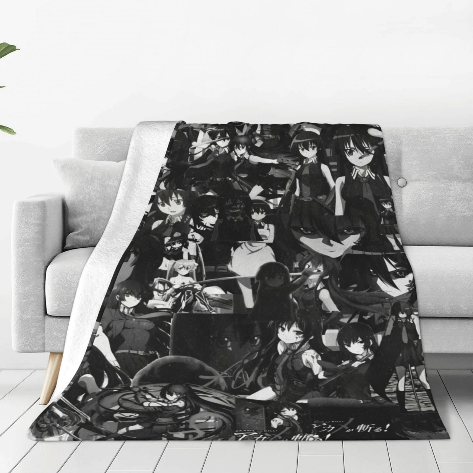 Akame anime Soft Cozy Fleece Throw Blanket Plush Lightweight Warm Fuzzy ...