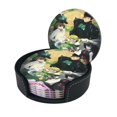 Akame ga KILL anime Funny coasters,6 Pcs leather coasters that protect furniture from water