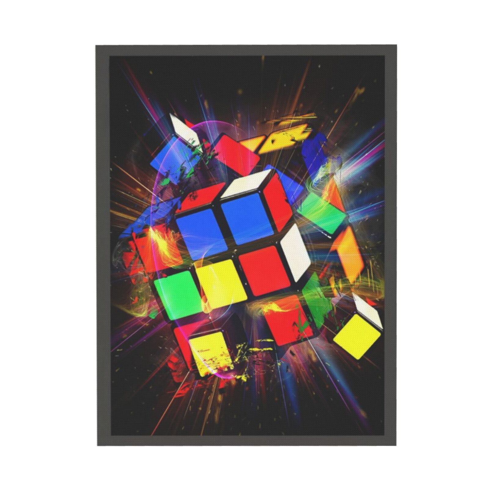 Akania Exploding Rubik's Cube - Wall Decor with a Black Background ...