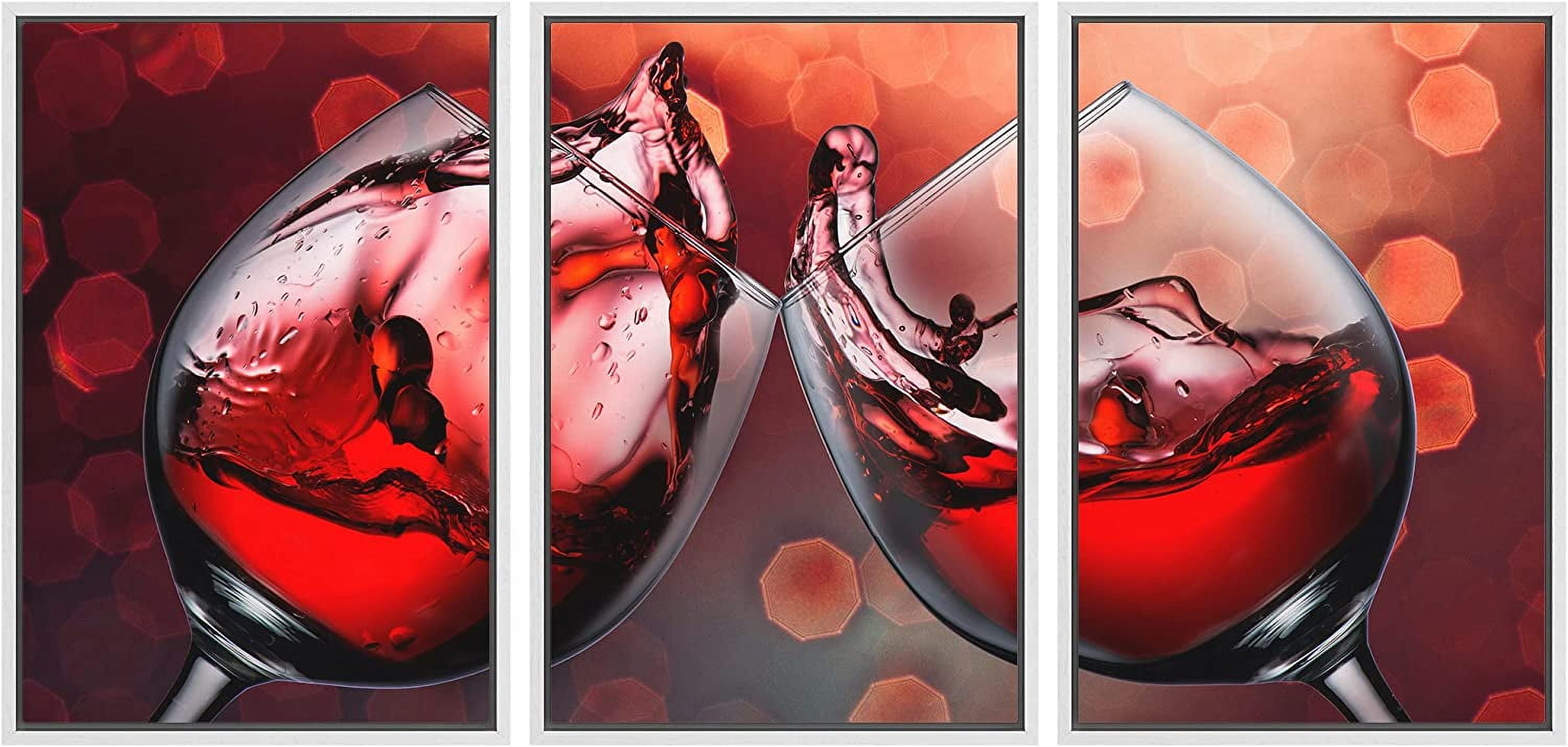 Akania Framed Canvas Print Wall Art Set Red Wine Glasses In Celebration akania-framed-canvas-print-wall-art-set-red-wine-glasses-in-celebration