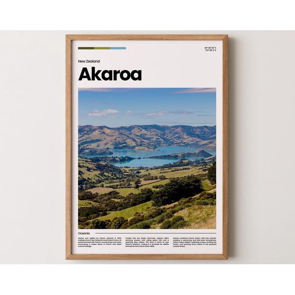 Akaroa Poster, Akaroa Print, Akaroa Photo, Akaroa Art, New Zealand Poster, New Zealand Print, Travel Poster Gift, 8x12 UNFRAMED