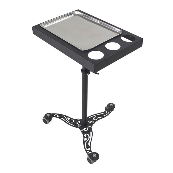 Akasha Tattoo Tray Protable Rolling Workstation Tattoo Ink Tool Tray with Lockable Wheels Adjustable Height 23" to 39"