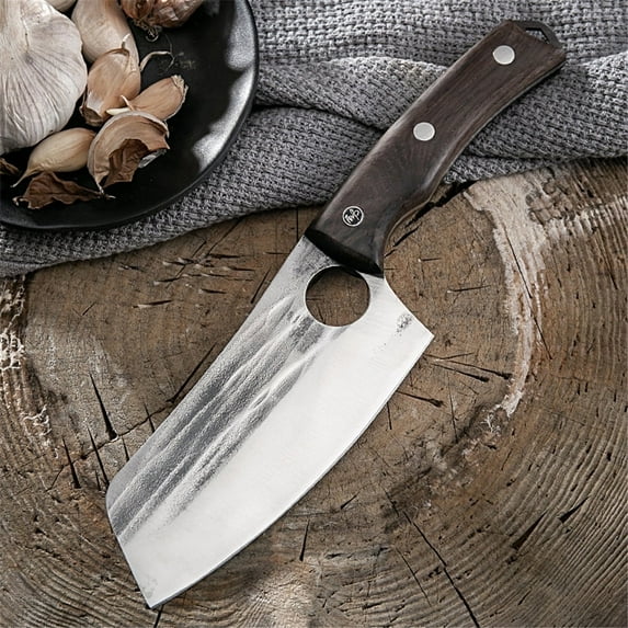 Akatsuki 6inch Forged Hunting Knife Full Tang Kitchen Cleaver Knife Anti-Stick High Carbon Steel Blade for Boning Chopping Butcher Knife Outdoor Survival