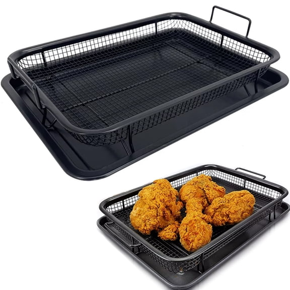 Akatsuki Baking Sheet with Wire Rack Set, Non-Stick Carbon Steel Baking Pan with Cooling Rack, Oven-Safe Sheet Pan for Baking, 12.8 x 9.45 Inch