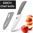 thumbnail image 1 of Akatsuki Ceramic Knife 6-inch Fruit Vegetable Knife Rust Proof Kitchen Chef Knife with Blade Guard and Soft-Grip Handle Meat Cutting Cooking Knife, 1 of 8