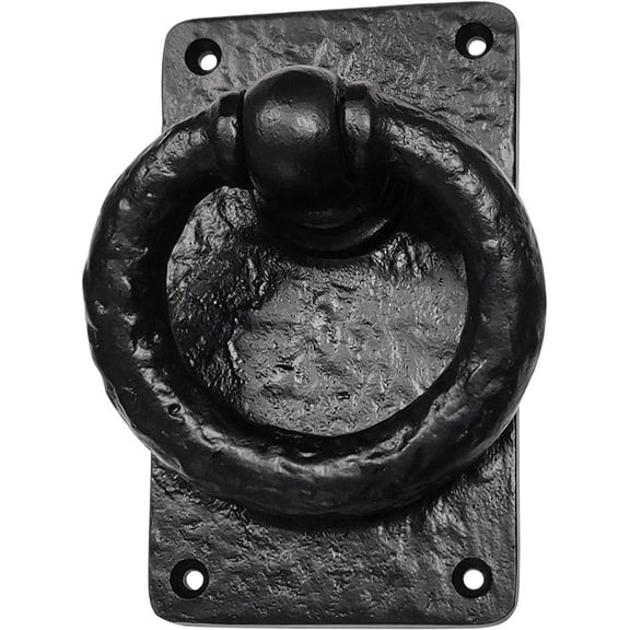 Akatva Negro Black Cast Iron Door Knocker for Front Door - Handmade Black Powder Coated Cast Iron Door Knocker  Cast Iron Door Knocker Black Powder Coated