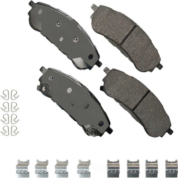 Akebono ACT2208 ProACT Ultra Premium Ceramic Disc Brake Pad Kit, precision-cut pressure plates