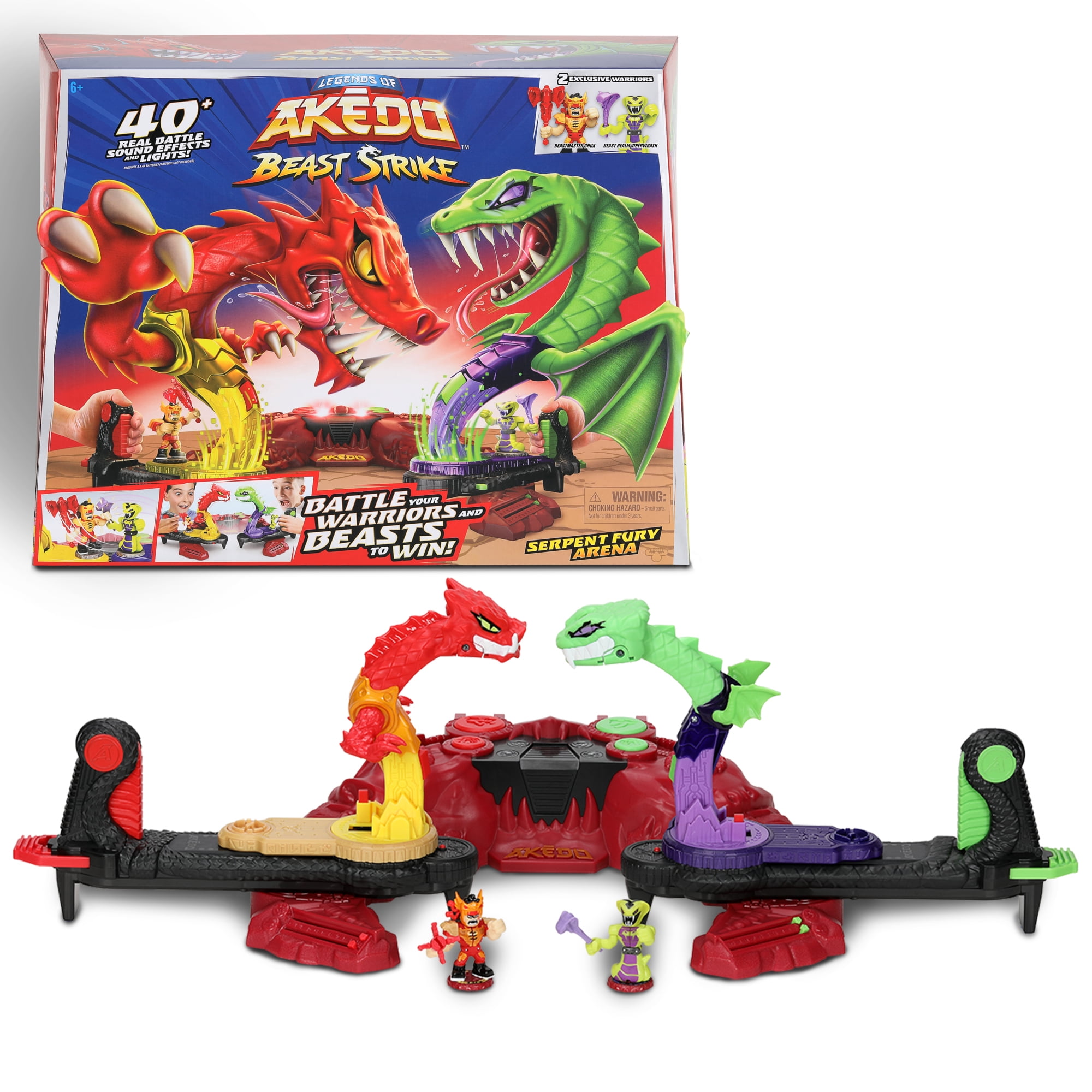 Akedo Beast Strike Serpent Fury Arena with 40+ Real Sound Effects And  Lights, Ages 6+