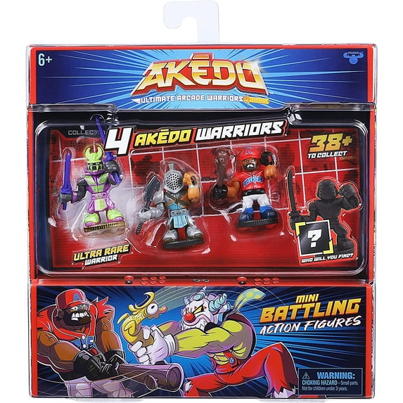 Akedo Series 1 Twinfang, Slam Granderson, Aximus & MYSTERY Figure Mini Battling Action Figure FIGHT Pack