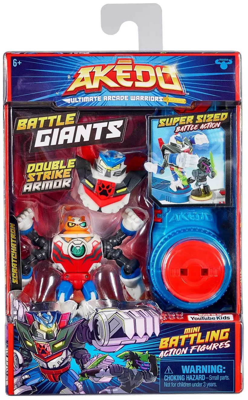 Akedo - Ultimate Arcade Warriors Battle Giants Versus Pack - Scratch-Atron  VS Tonk - Mini Battling Action Figures Ready, Fight, Split Strike