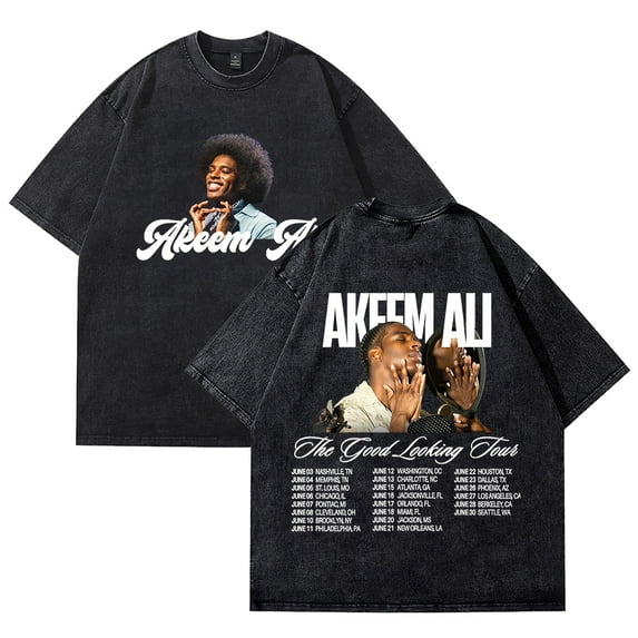 Akeem Ali The Good Looking Tour T-shirts Merch Unisex Vintage Cotton Wash Tees Short Sleeve O-neck Tops