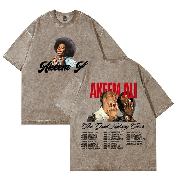 Akeem Ali The Good Looking Tour T-shirts Merch Unisex Vintage Cotton Wash Tees Short Sleeve O-neck Tops