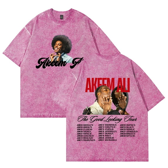 Akeem Ali The Good Looking Tour T-shirts Merch Unisex Vintage Cotton Wash Tees Short Sleeve O-neck Tops